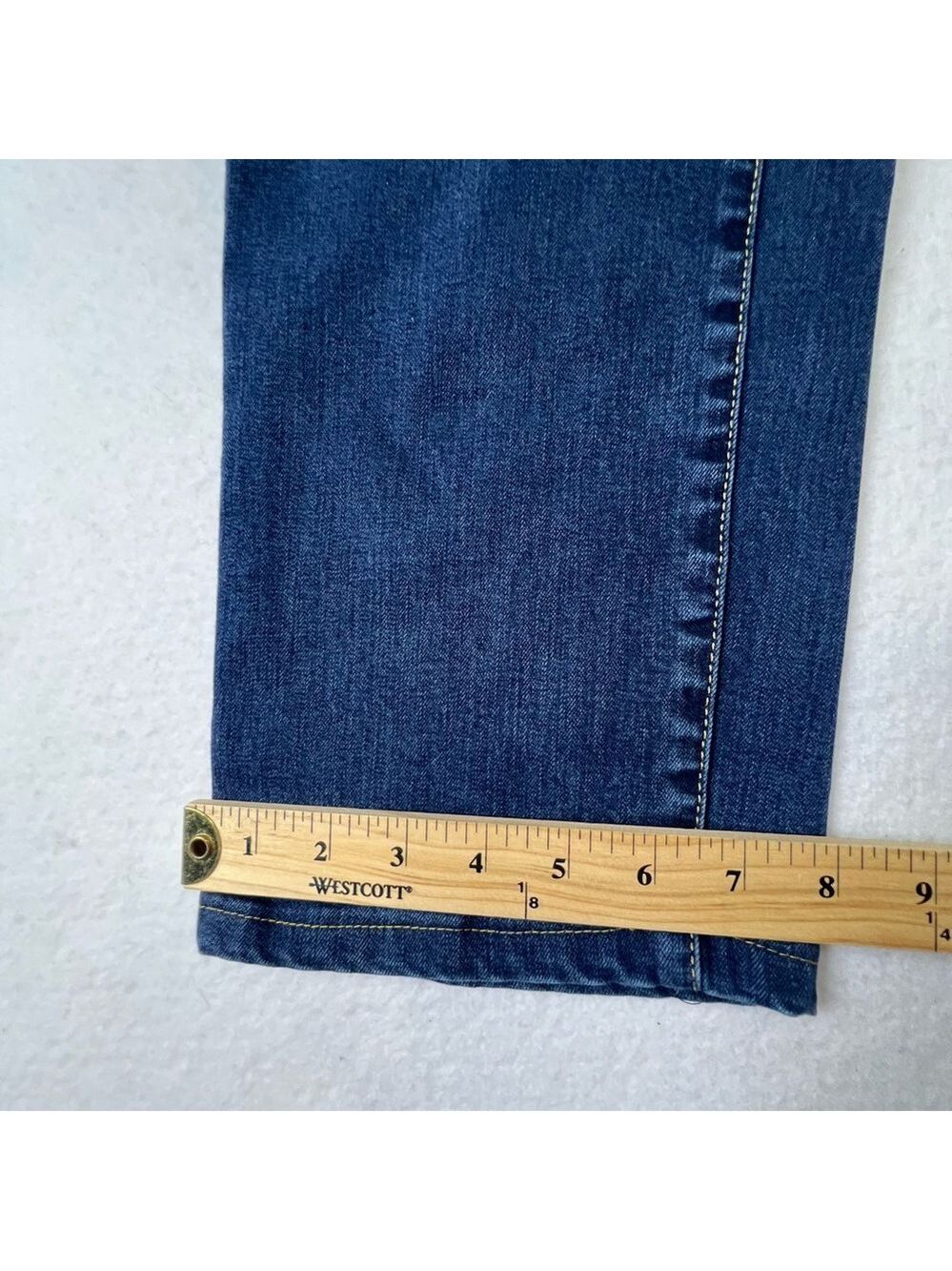 Talbots Jeans Simply Flattering Blue Denim 5-Pocket Straight Leg Size 14 Western - Picture 10 of 10
